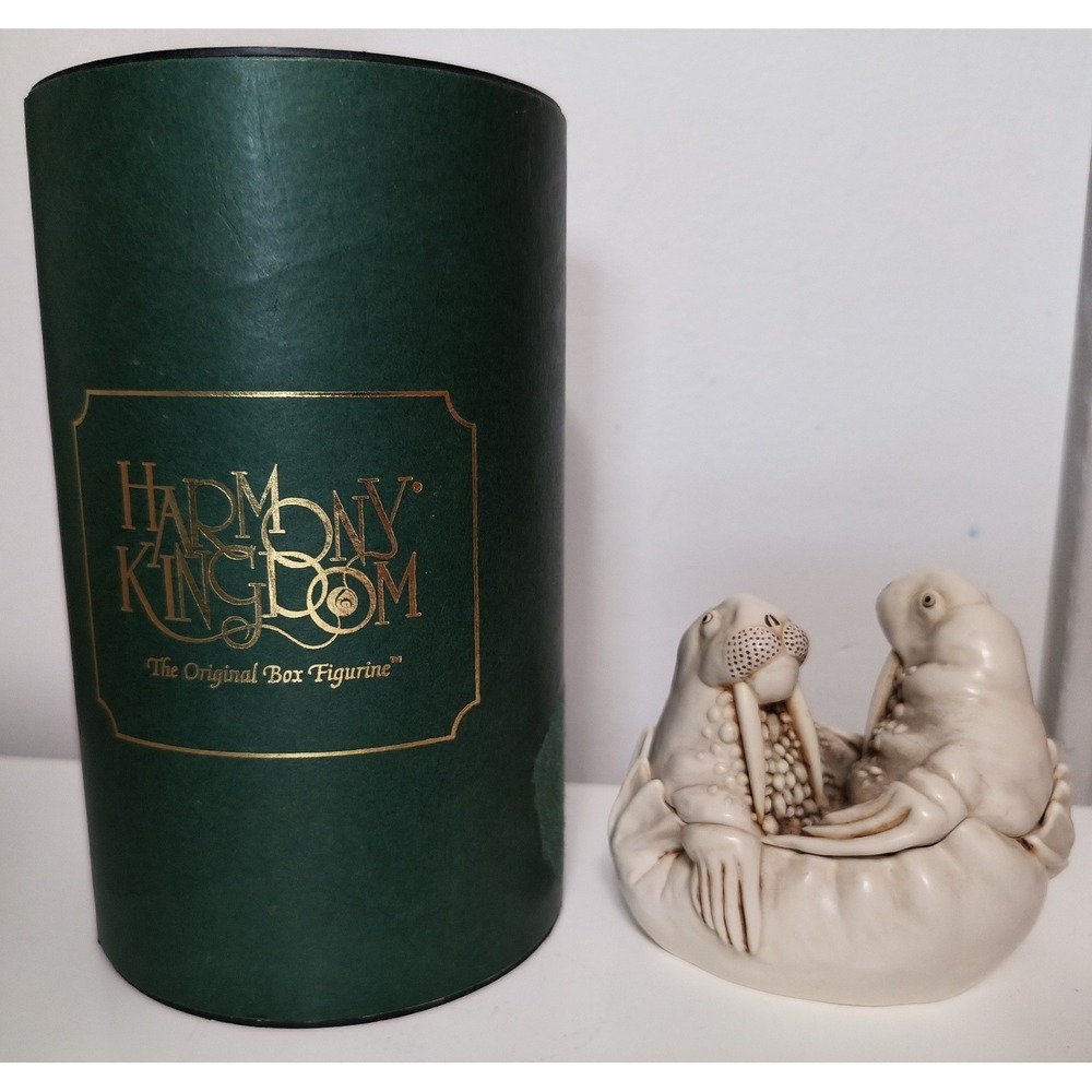 Harmony Kingdom Tea For Two Walrus Treasure Jest Trinket Box Figurine 1991 TJLWA